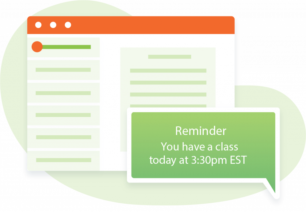 Email Confirmation and SMS Reminder for Yoga Classes Illustration